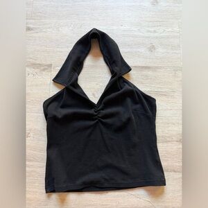 Energie Black Halter Crop Top